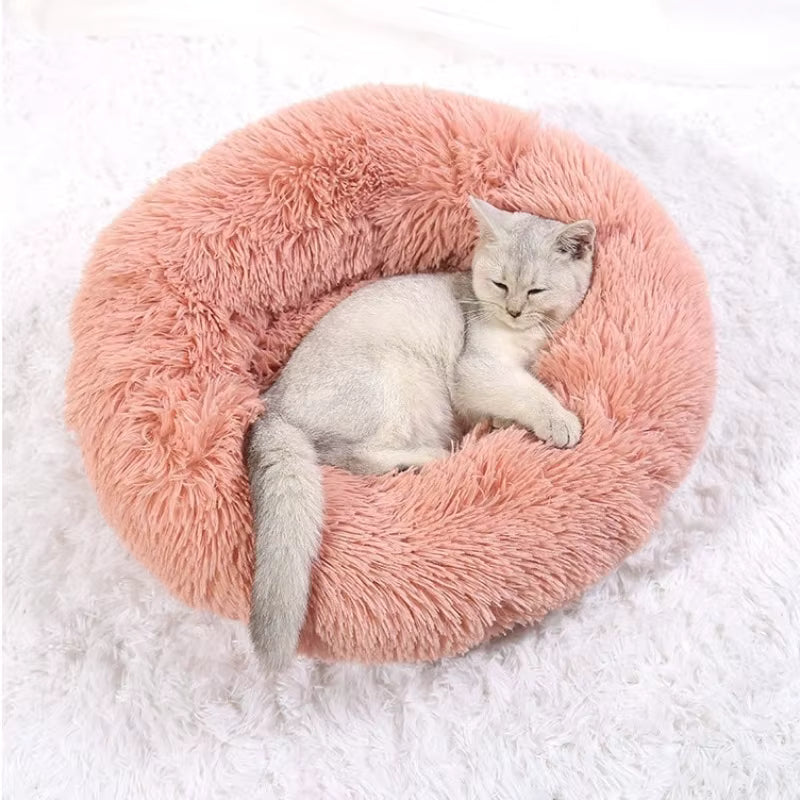 Panier rond ultra doux pour chien et chat – Lit en peluche