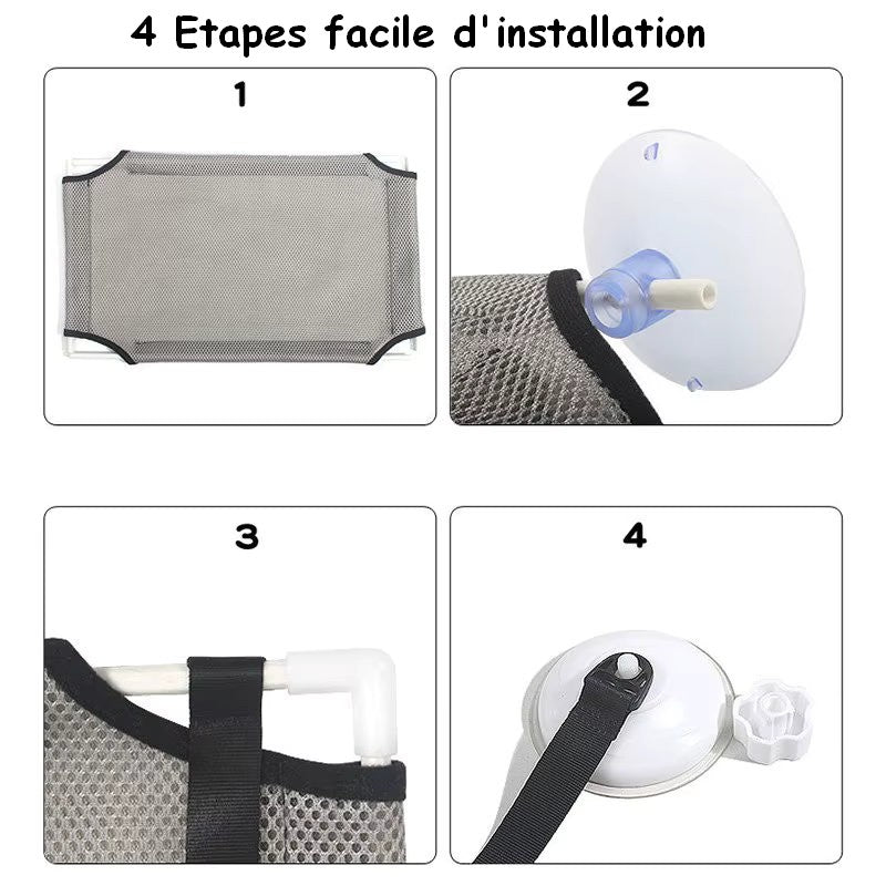 Hamac de fenêtre double niveau pour chat – Suspendu