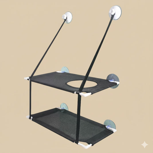 Hamac de fenêtre double niveau pour chat – Suspendu