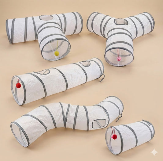 Tunnel de jeu pliable pour chat – Jouet interactif intérieur